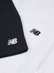 New Balance White Small Kids Logo T-Shirt and Shorts Set - Image 3 of 5