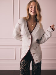 Rockett St George Neutral Tattoo Cardigan - Image 4 of 9