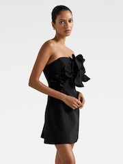 Forever New Black Tessa Petite Flower Mini Dress - Image 4 of 5