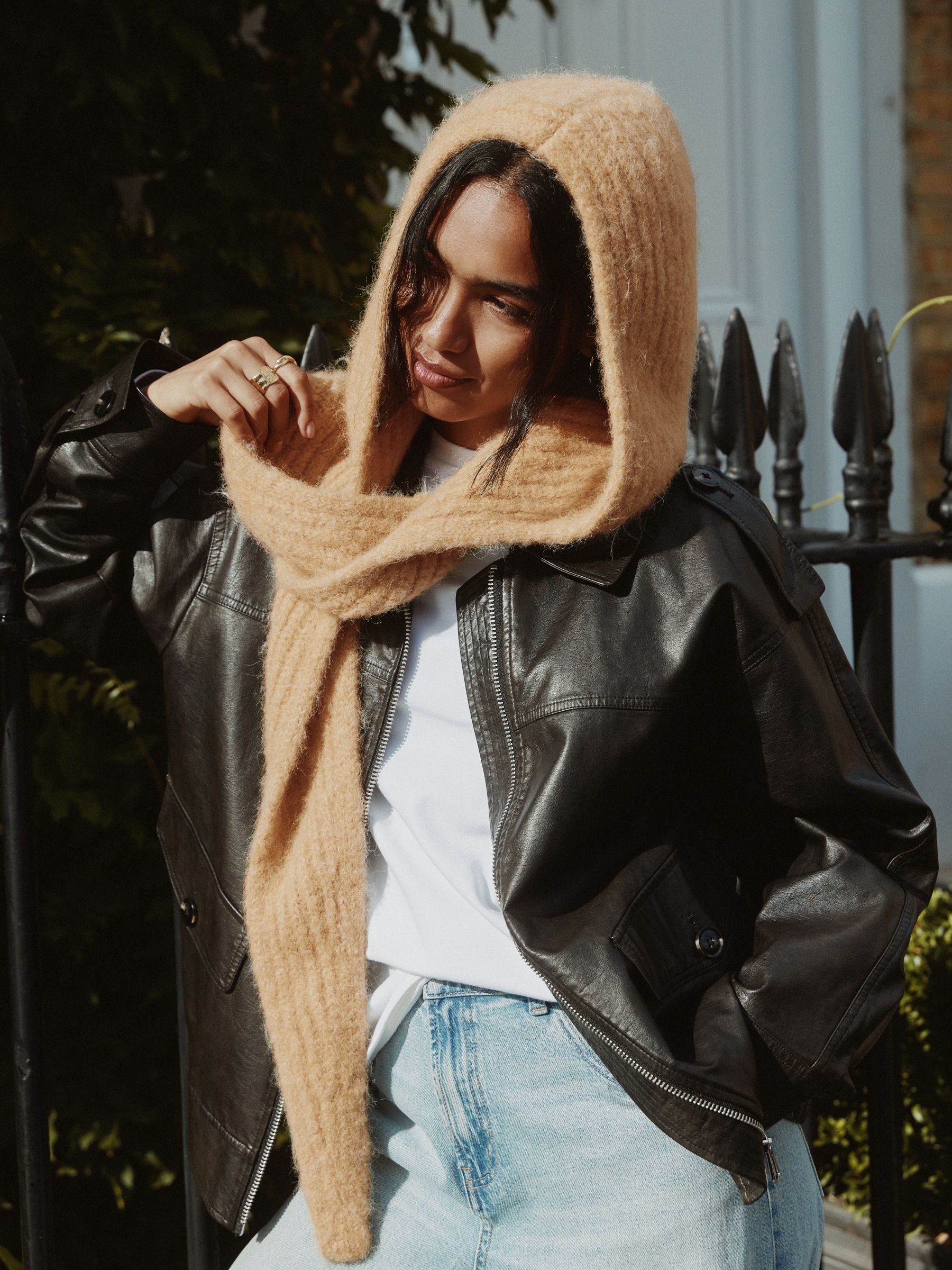 Buy Yellow Knitted Hooded Scarf from Next Canada