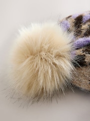 Lilac Animal Knitted Pom Hat - Image 3 of 3