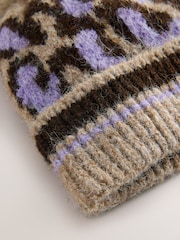 Lilac Animal Knitted Pom Hat - Image 4 of 5