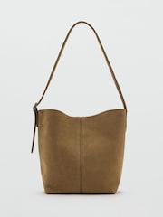 Mango Brown Leather Shoulder Bag - Image 1 of 3