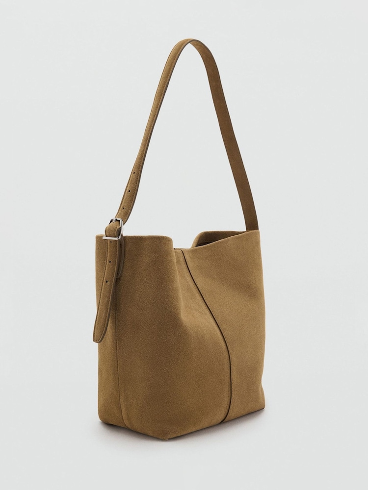 Mango Brown Leather Shoulder Bag - Image 2 of 3 Mango Brown Leather Shoulder Bag - Image 2 of 3
