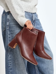 Linzi Red Cove Square Toe Block Heel Ankle Boots - Image 1 of 5