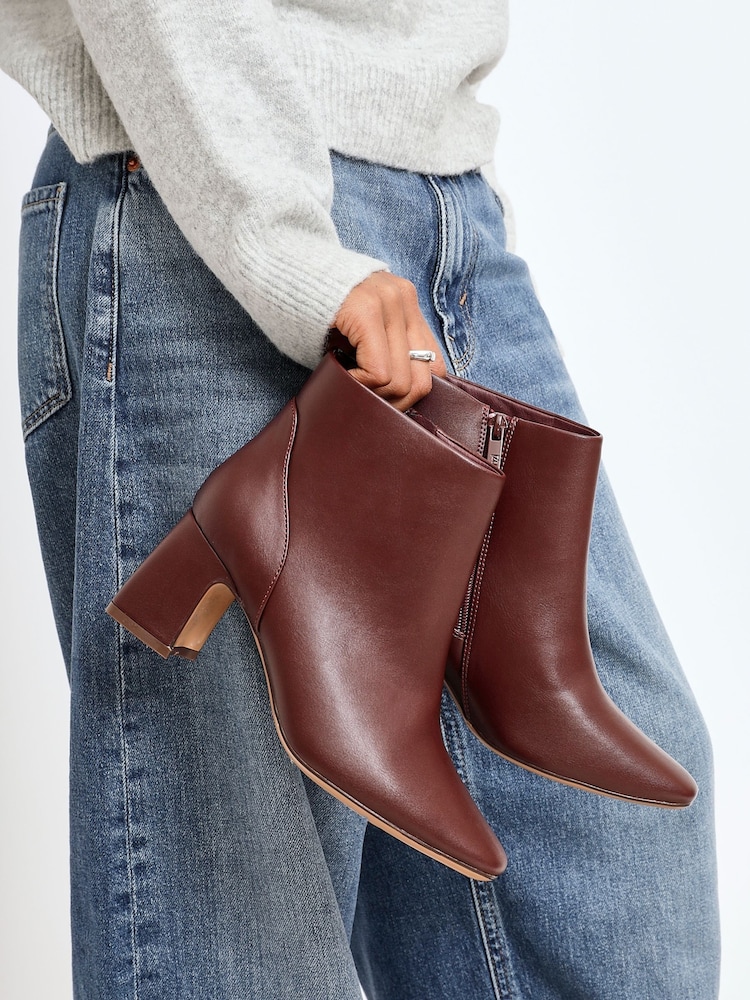 Linzi Red Cove Square Toe Block Heel Ankle Boots - Image 1 of 5 Linzi Red Cove Square Toe Block Heel Ankle Boots - Image 1 of 5
