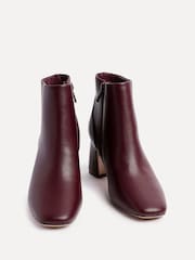 Linzi Red Cove Square Toe Block Heel Ankle Boots - Image 3 of 5