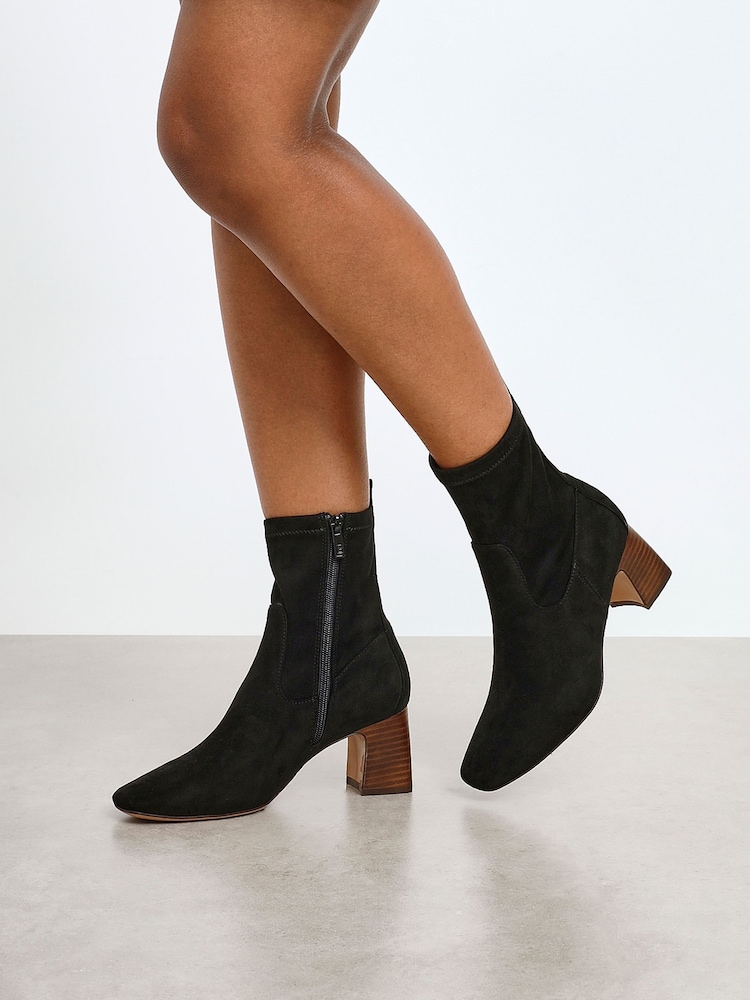Linzi Black Francisco Stacked Block Heel Ankle Boots - Image 2 of 7 Linzi Black Francisco Stacked Block Heel Ankle Boots - Image 2 of 7