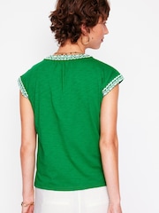 Boden Green Hazel Cotton Embroidered Blouse - Image 3 of 5