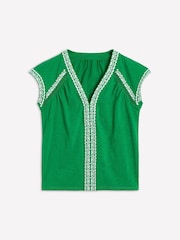 Boden Green Hazel Cotton Embroidered Blouse - Image 5 of 5