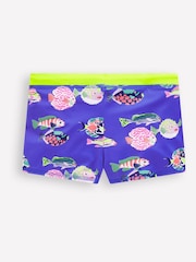 Boden Blue Fish Swim Trunks - Image 2 of 3