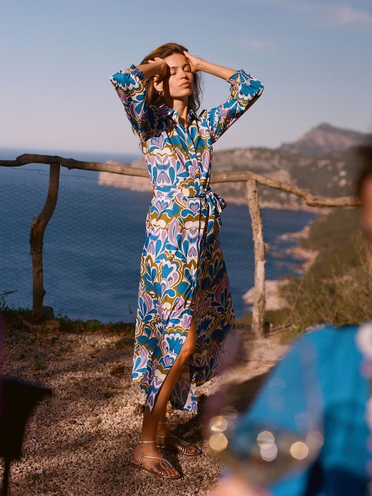 Boden Blue Clara Cotton Shirt Dress - Image 1 of 5 Boden Blue Clara Cotton Shirt Dress - Image 1 of 5