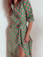 Boden Green Mia Tiered Shirt Dress - Image 2 of 6