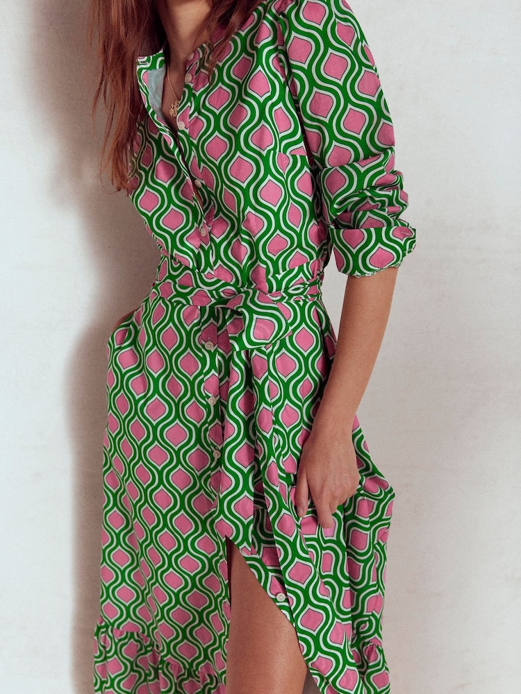 Boden Green Mia Tiered Shirt Dress - Image 2 of 6