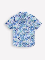 Boden Blue Cotton Linen Shirt - Image 1 of 3