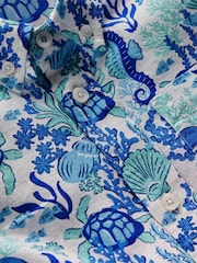Boden Blue Cotton Linen Shirt - Image 3 of 3