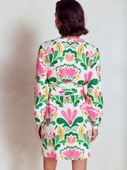 Boden Green Cleo Linen Tie Waist Dress - Image 3 of 6