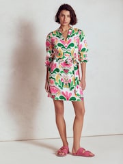 Boden Green Cleo Linen Tie Waist Dress - Image 4 of 6