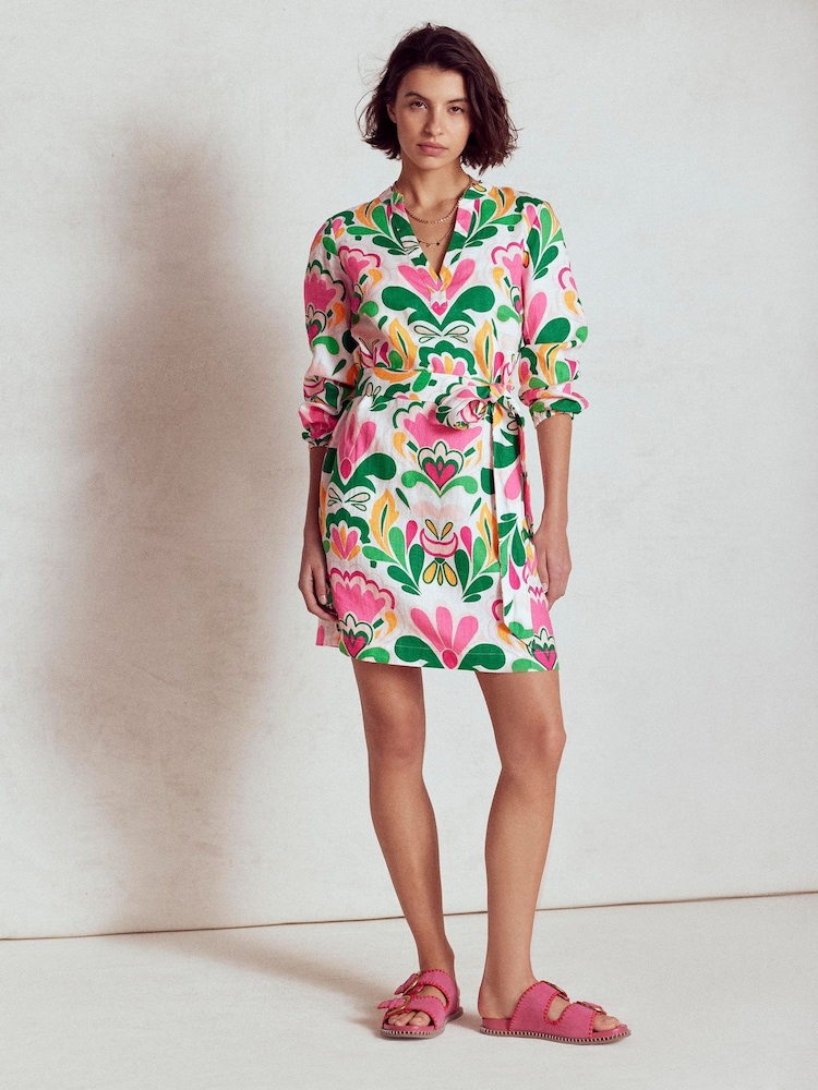 Buy Boden Green Cleo Linen Tie Waist Dress from Next USA