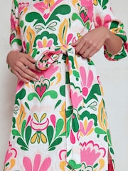 Boden Green Cleo Linen Tie Waist Dress - Image 5 of 6