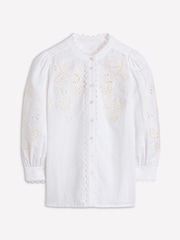 Boden White Alicia Cutwork Linen Top - Image 4 of 4