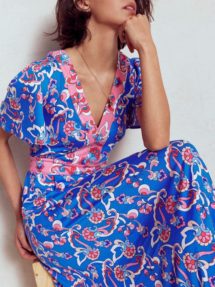Boden Blue Ellie Flutter Maxi Tea Dress - Image 1 of 5