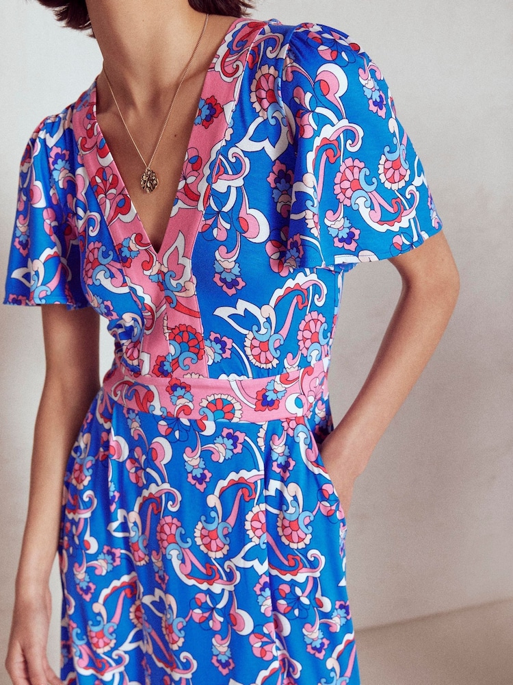 Boden Blue Ellie Flutter Maxi Tea Dress - Image 2 of 5