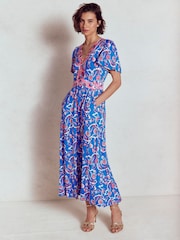 Boden Blue Ellie Flutter Maxi Tea Dress - Image 4 of 5