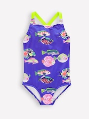 Boden Blue Fish Cross-Back Printed Swimsuit - Image 1 of 3