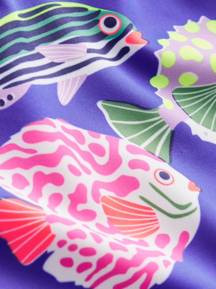 Boden Blue Fish Cross-Back Printed Swimsuit - Image 3 of 3
