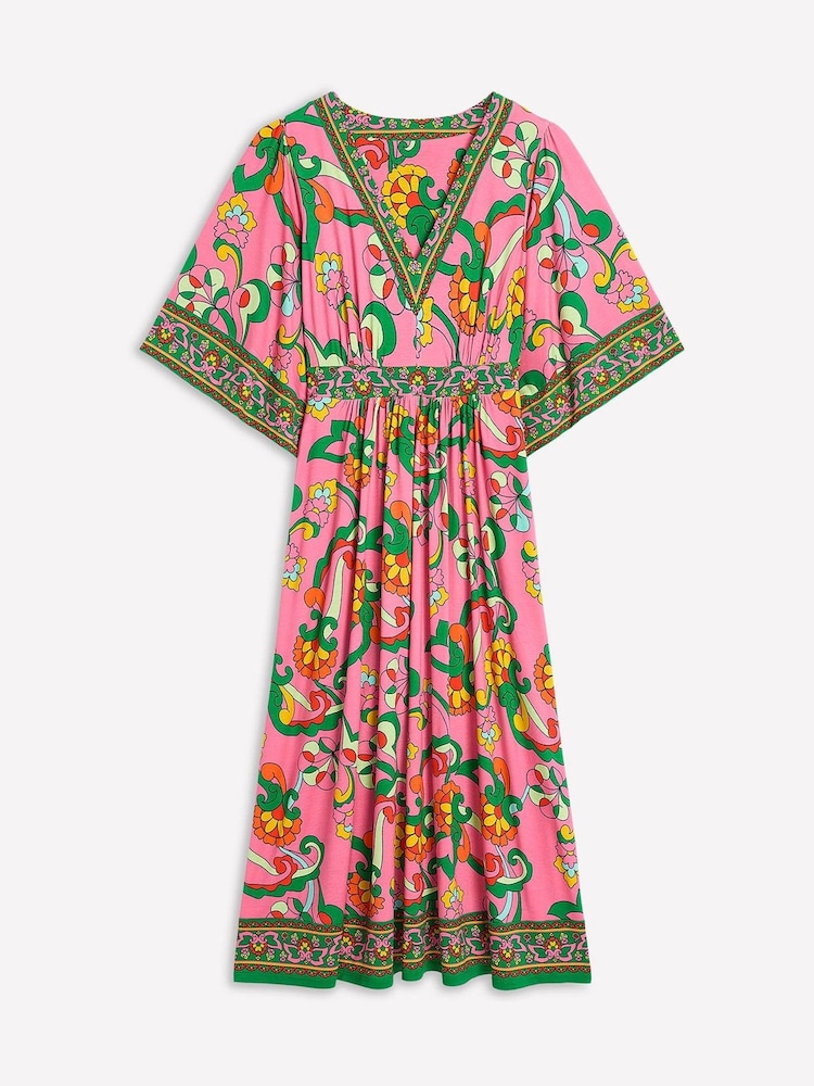 Boden Pink Maya Kimono Jersey Maxi Dress - Image 6 of 6