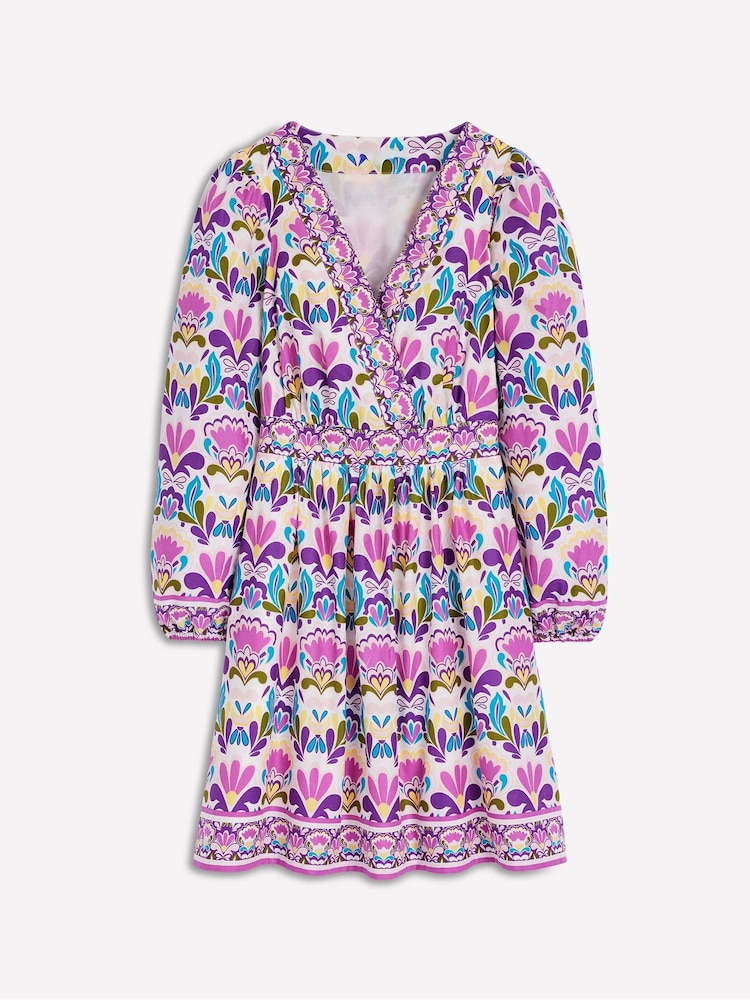 Boden Purple Mya Cotton Short Dress - Image 1 of 3