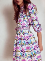 Boden Purple Mya Cotton Short Dress - Image 2 of 3