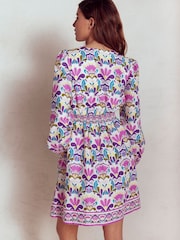 Boden Purple Mya Cotton Short Dress - Image 3 of 3