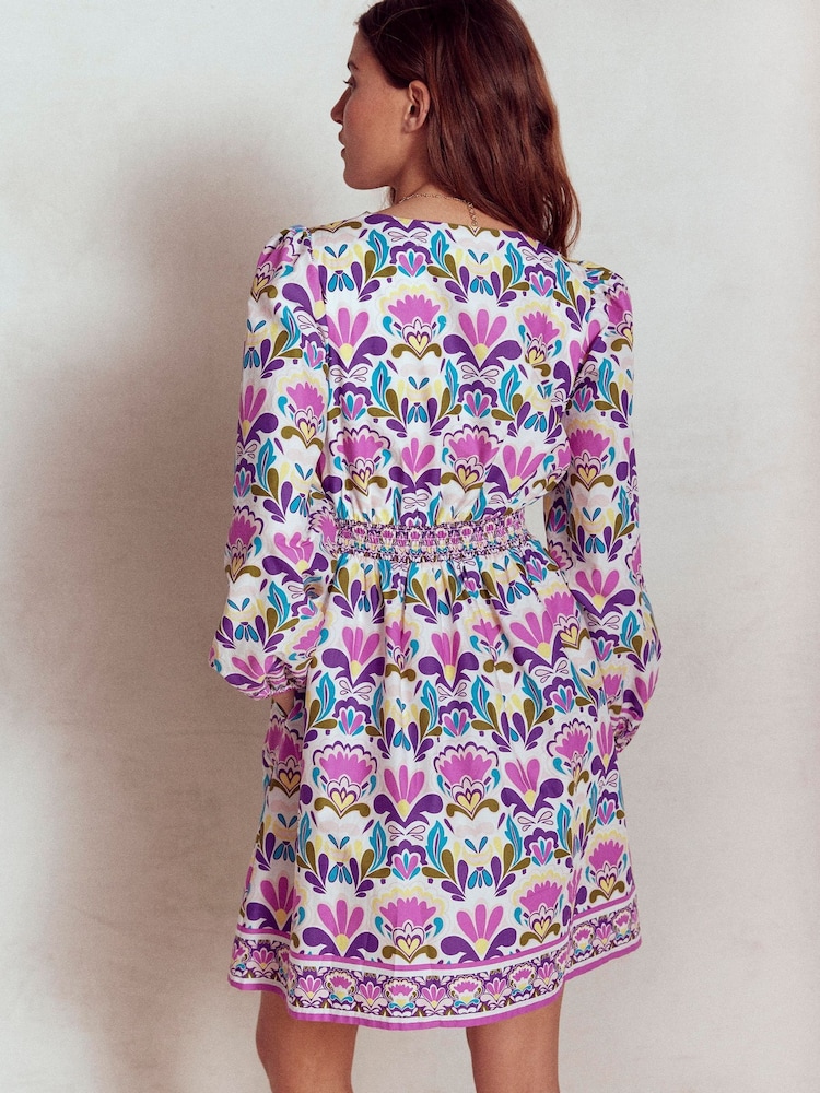 Boden Purple Mya Cotton Short Dress - Image 3 of 3