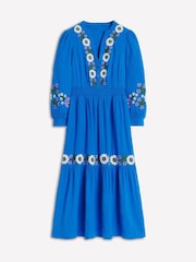 Boden Blue Elena Double Cloth Embroidered Midi Dress - Image 6 of 6
