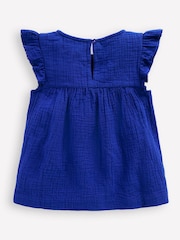 Boden Embroidered Double Cloth Frill Sleeve Top - Bild 2 von 3