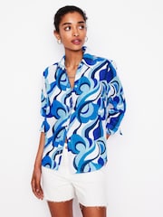 Boden Blue Sienna Linen Shirt - Image 1 of 5