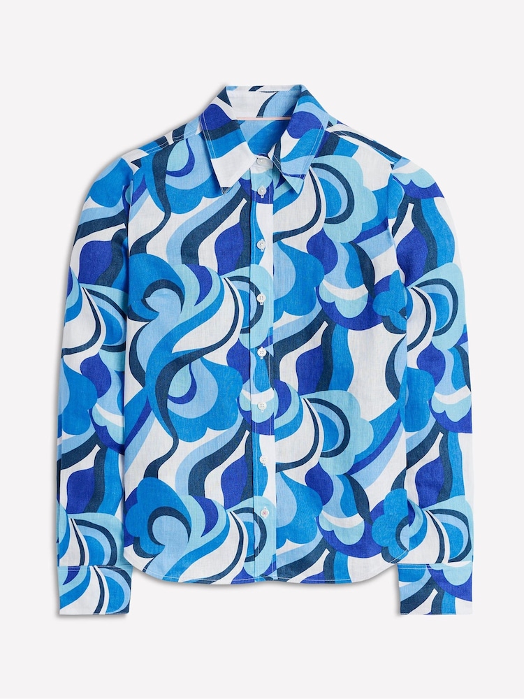Boden Blue Sienna Linen Shirt - Image 5 of 5