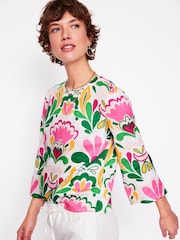 Boden Pink Fluted Sleeve Linen Top - Image 1 of 5
