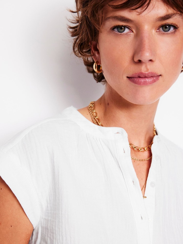 Boden White Double Sleeveless Cloth Top - Image 2 of 5