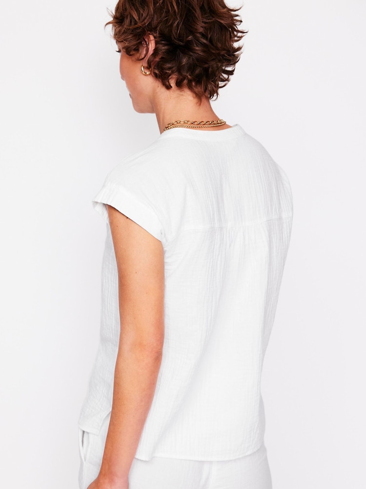 Boden White Double Sleeveless Cloth Top - Image 3 of 5