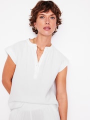 Boden White Double Sleeveless Cloth Top - Image 4 of 5