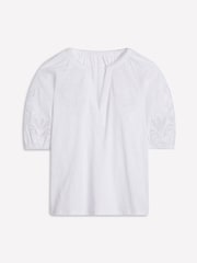 Boden White Notch Neck Cutwork Blouse - Image 5 of 5