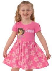 Character Pink Dora The Explorer Short Sleeve Dress - Image 1 of 9