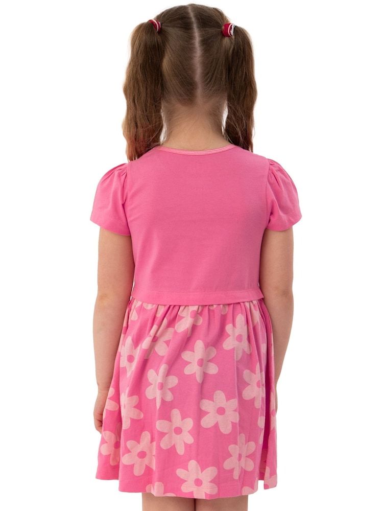 dora a line dress in pink Kids Linen Dora Dress