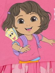 Character Pink Dora The Explorer Short Sleeve Dress - Image 7 of 9