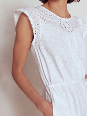 Boden White Juliet Broderie Midi Dress - Image 4 of 5