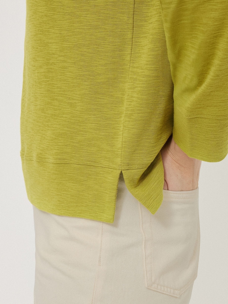Jigsaw Green Cotton Luxe Raglan T-Shirt - Image 2 of 6 Jigsaw Green Cotton Luxe Raglan T-Shirt - Image 2 of 6