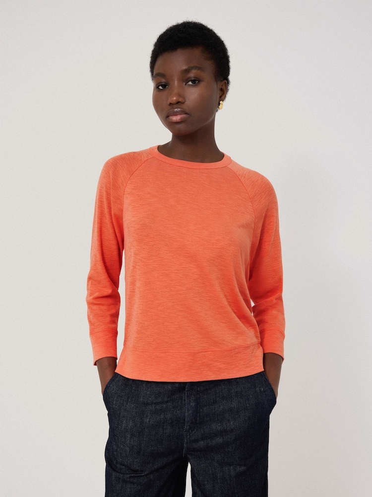 Jigsaw Orange Cotton Luxe Raglan T-Shirt - Image 1 of 6